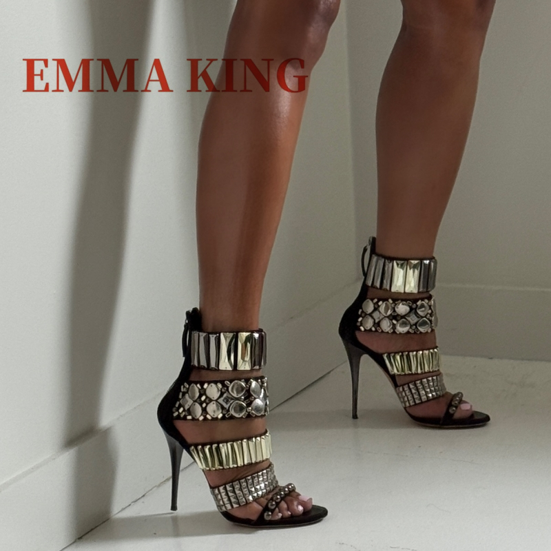Ankle Strap Attachment - Black Embellished Ankle Strap Sandals Summer