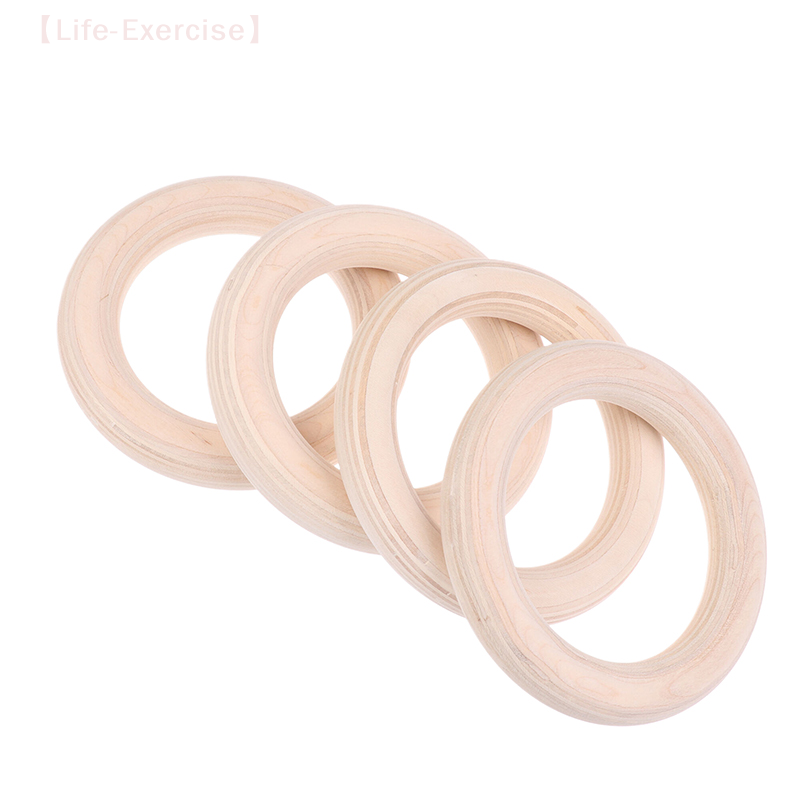 Gymnastic Rings Wooden - 2Pcs/Pairs Wooden Ring Portable Crossfit Gymnastics