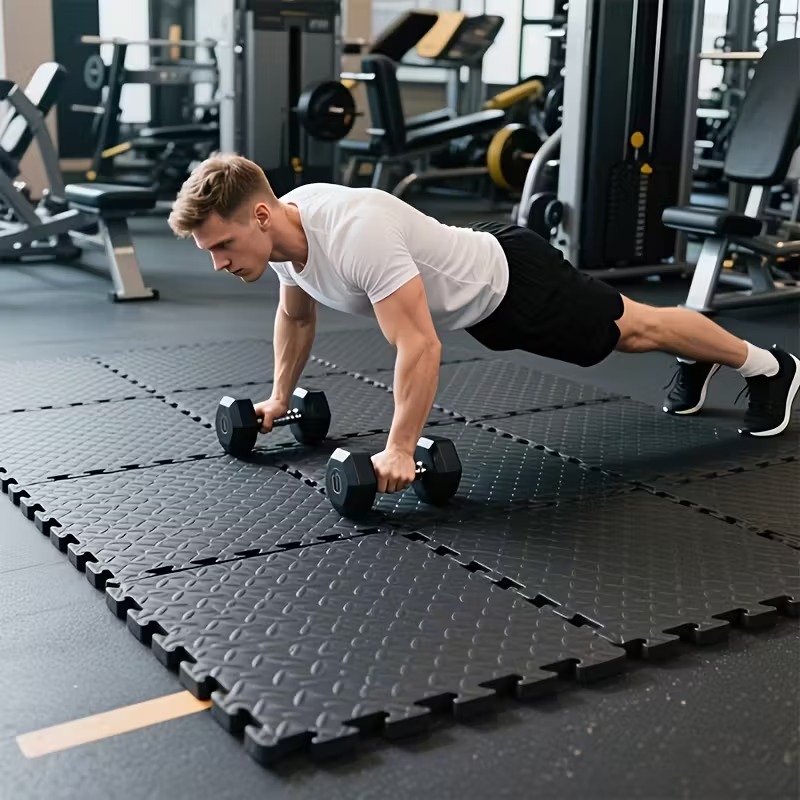 Home Gym Rubber Flooring - 30x30cm 16 Pcs Interlocking Yoga Mat