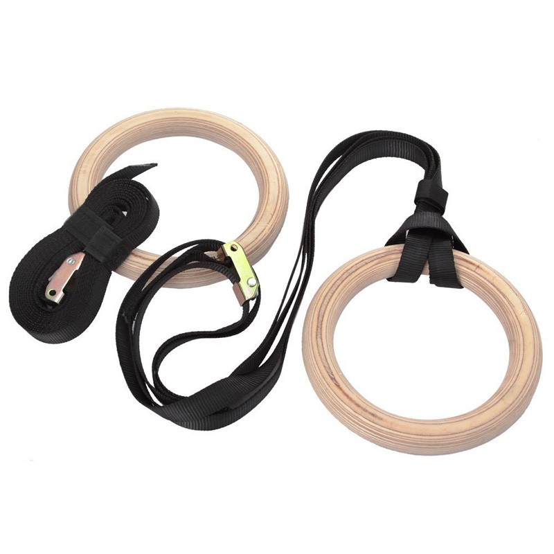 Gymnastic Rings Wooden - Fitness Gymnastic Rings with Adjustable Long