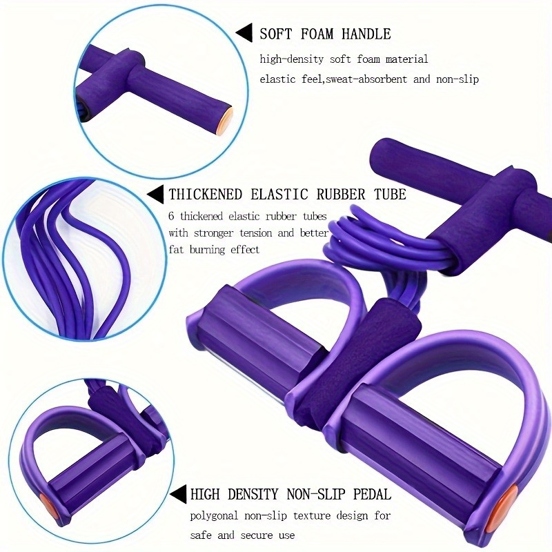 Home Gym Youtube - 1 Pc 6-Tube Purple Yoga Resistance