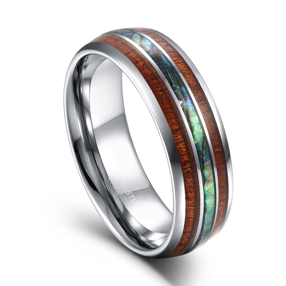 Gymnastic Rings Wooden - TIGRADE 8mm Tungsten Carbide Rings Hawaiian
