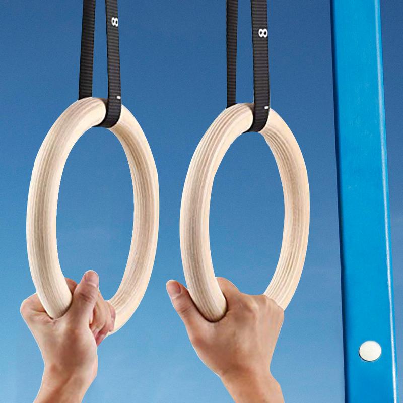 Gymnastic Rings Wooden - 1 Piece Birch Wood Gymnastic Rings