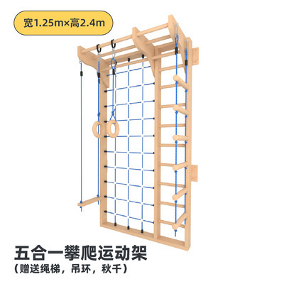 Home Gym Kids - Indoor Climbing Wall and Wooden Ladder