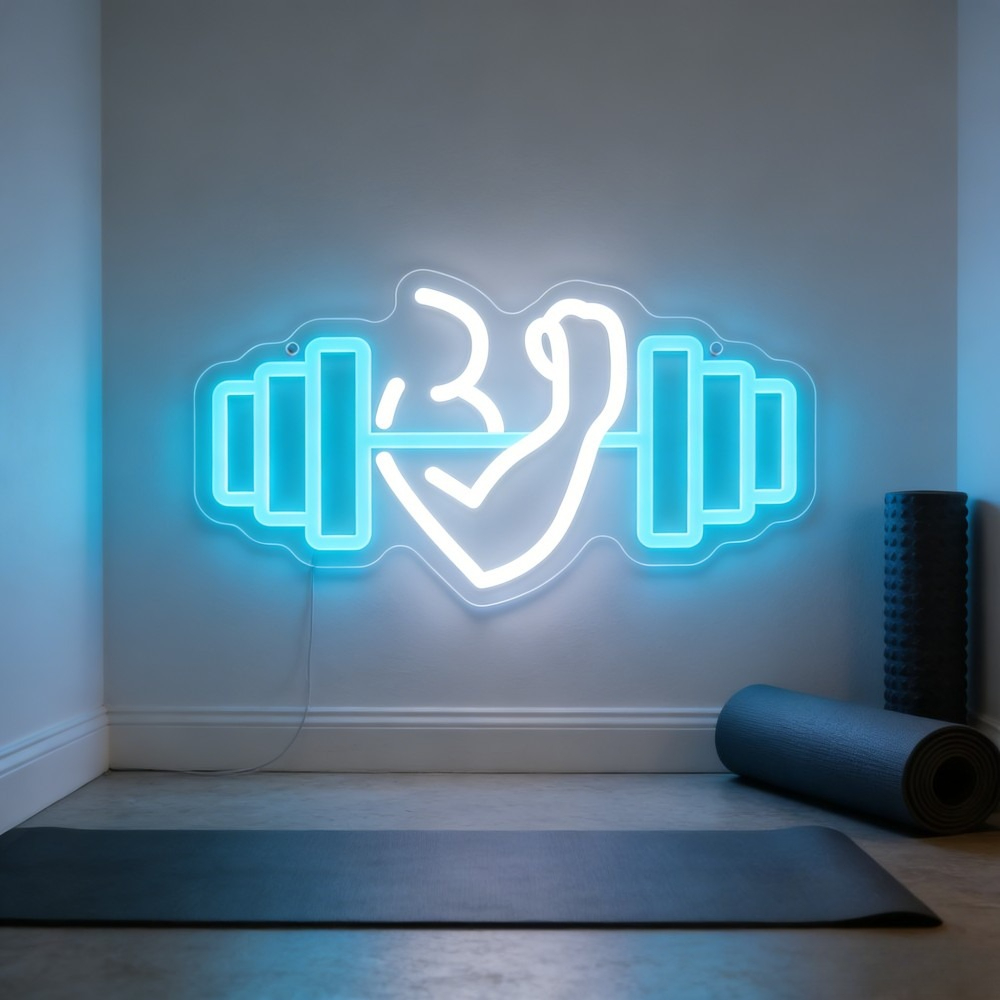 Home Gym Yoga Studio - Bicep Dumbbell Neon Sign LED Wall