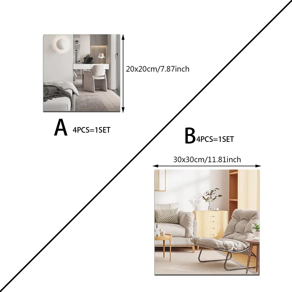 4Pcs Acrylic Mirror Wall Stick - Home Gym Kids review and price