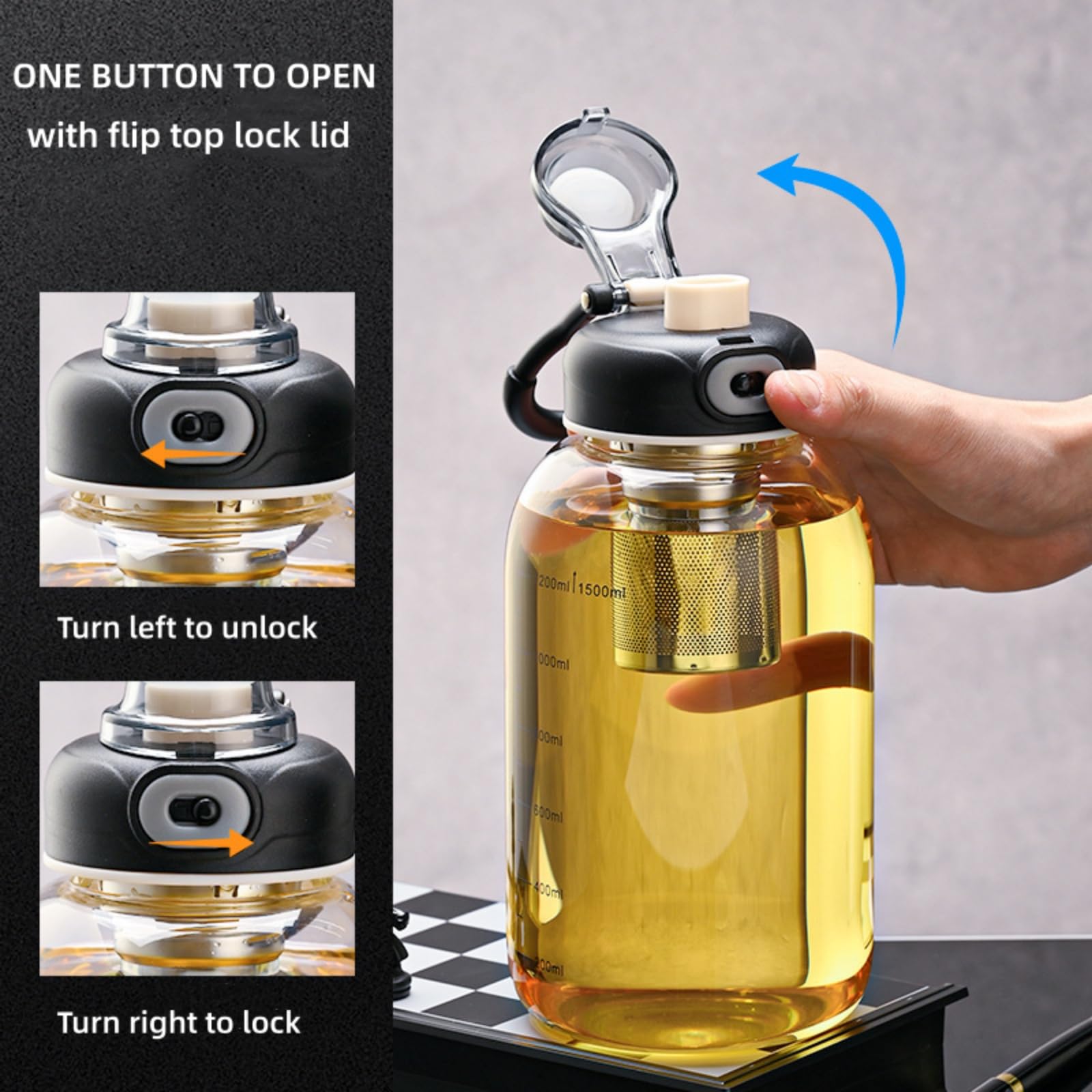 Glass Tea Tumbler with Infuser - Kettler Home Gym review and price