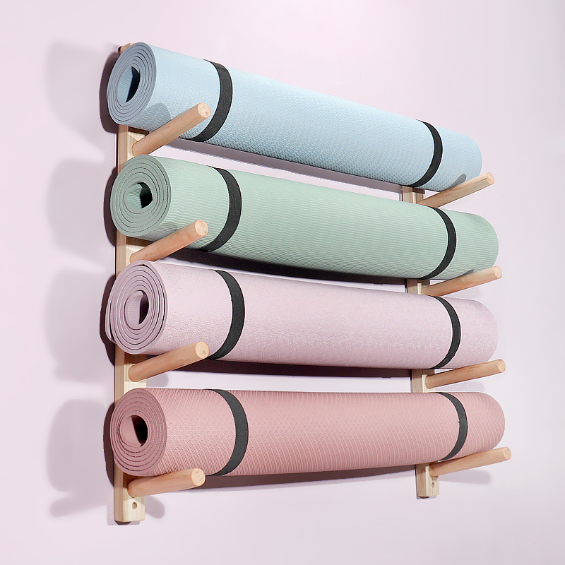 Wooden Yoga Mat Holder Wall Mo - Home Gym Yoga Studio review and price