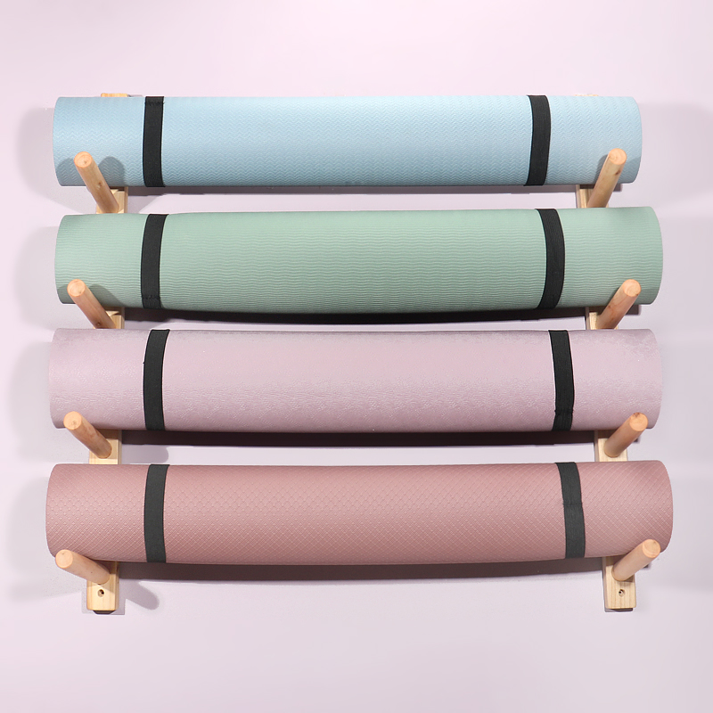 Wooden Yoga Mat Holder Wall Mo - Home Gym Yoga Studio review and price