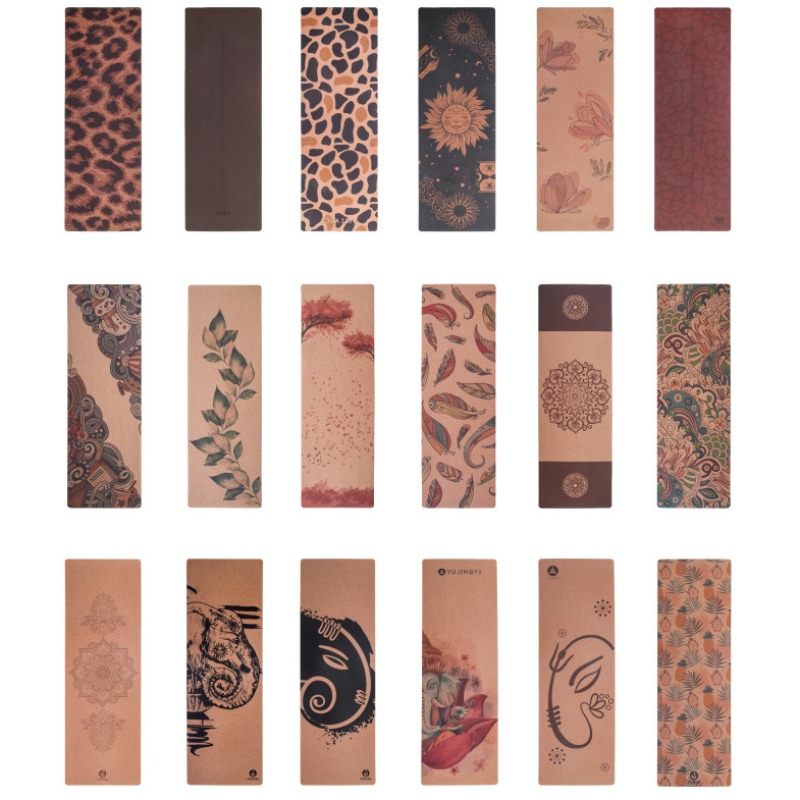 Printed Cork Natural Rubber Yo - Home Gym Rubber Flooring review and price