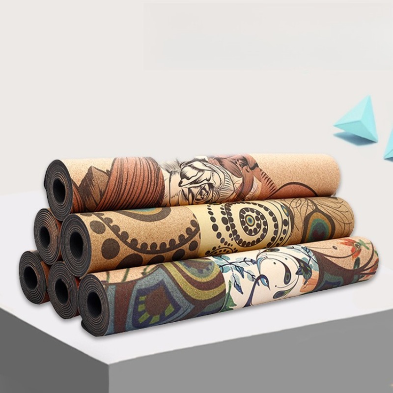 Printed Cork Natural Rubber Yo - Home Gym Rubber Flooring review and price