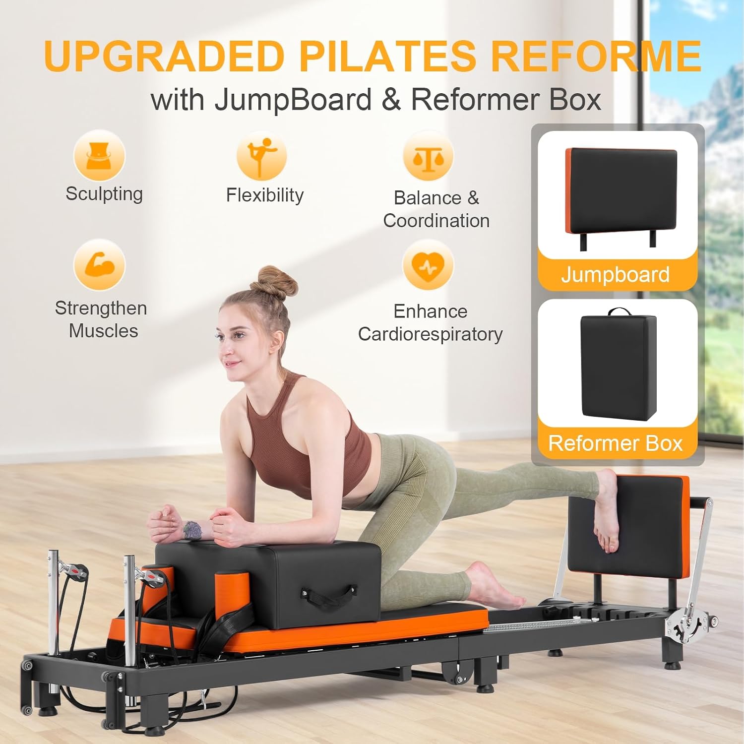 Pilates Reformer, Foldable Pil - Home Gym Jump Box review and price