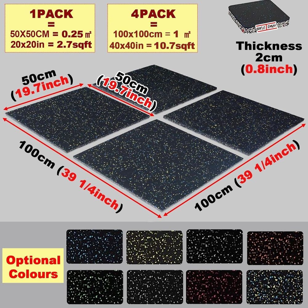 40x40 Inch Interlocking Floor  - Home Gym Rubber Flooring review and price