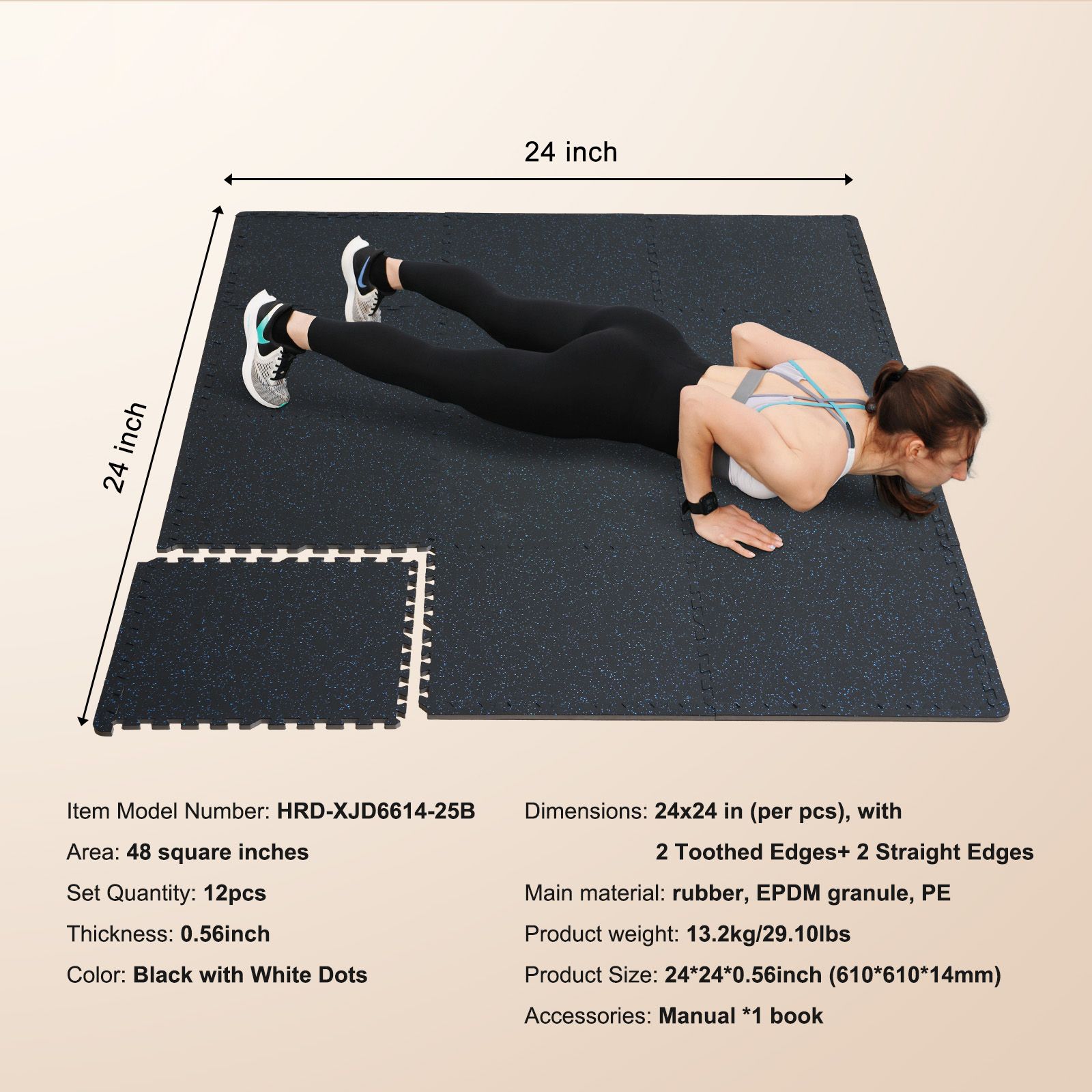 0.56 Inch Thick Gym Floor Mats - Home Gym Rubber Flooring review and price
