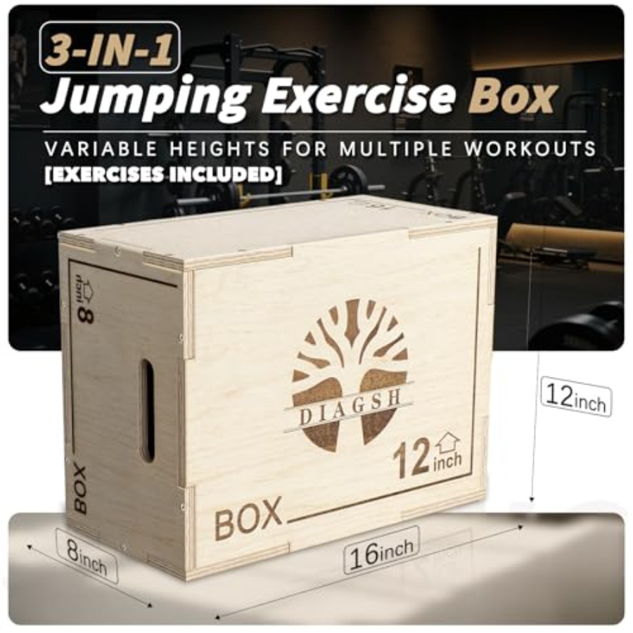 Plyo Box - 3-in-1 wood plyomet - Home Gym Jump Box review and price