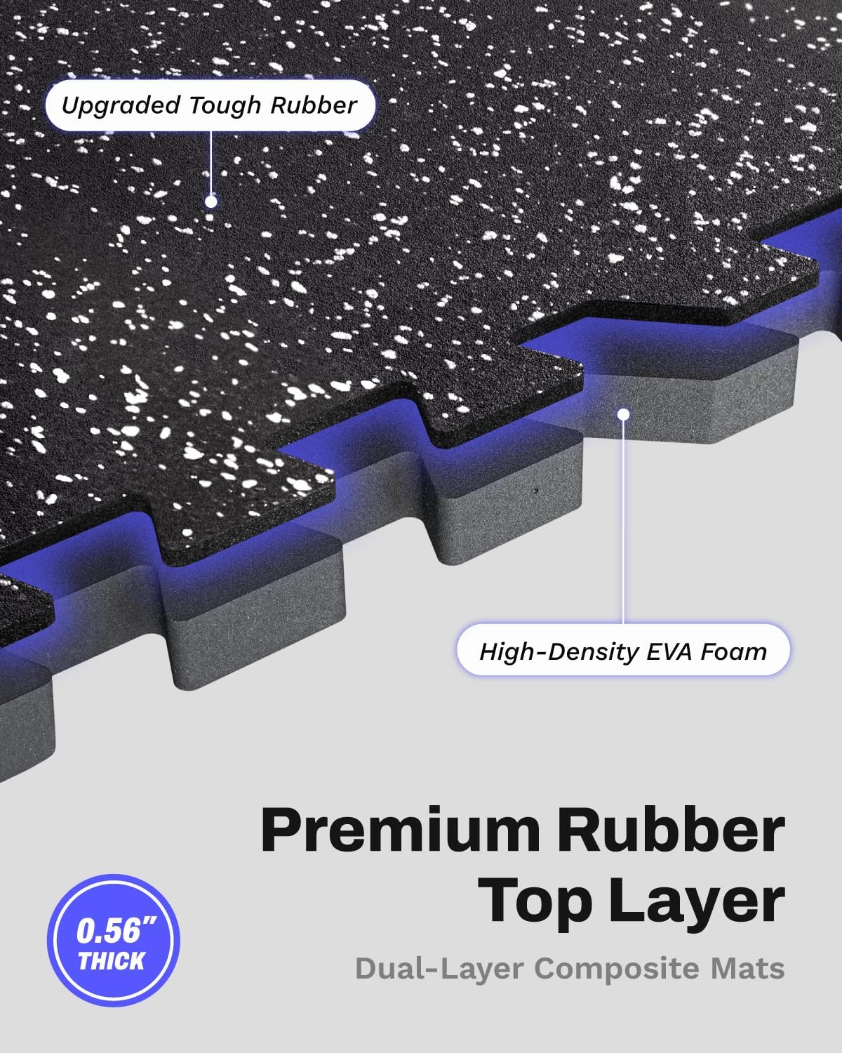 0.56in Thick 48 Sq Ft Exercise - Home Gym Rubber Flooring review and price